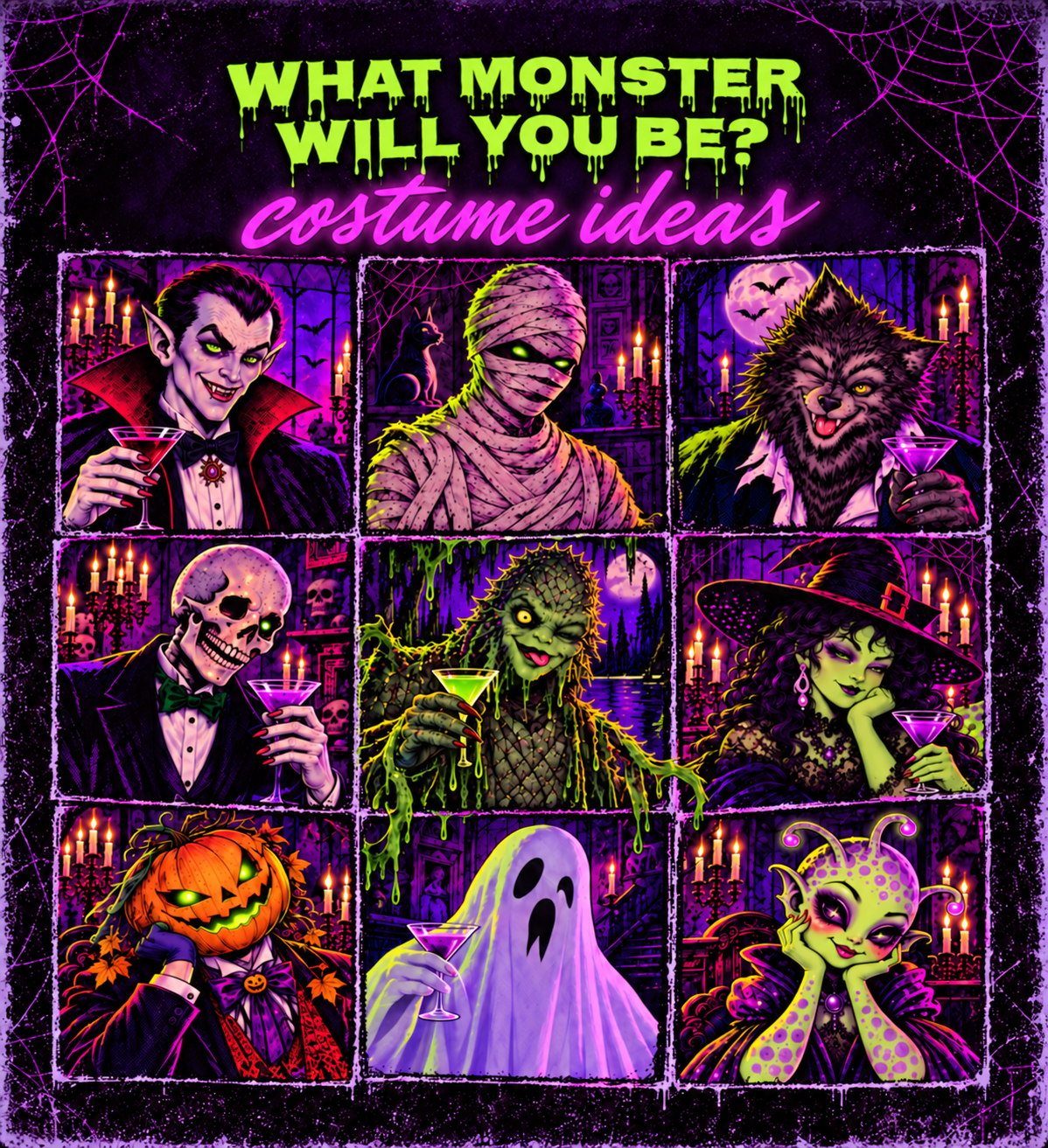 Monster costume inspiration collage